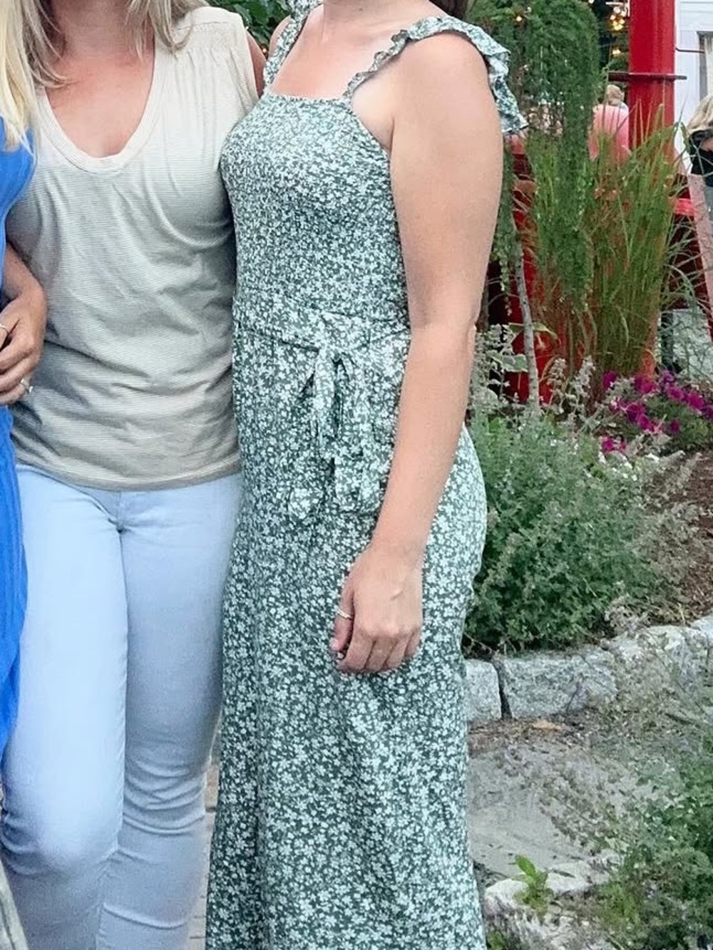 Green floral jumpsuit